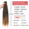Picture of Leeven Double Ended Dreadlock Extensions 24 Inch 0.6 cm Width Thin Synthetic DE Dreads Ombre Honey Blonde Crochet Wool Dreads 10 Strands Handmade Soft Loc Extensions for Women Men