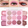 Picture of AMY'S DIARY Pink Shimmer Eye Shadow Makeup Palette 9 Colors, Highly Pigmented Matte Glitter Shimmer Pearl Waterproof Party Sparkling Eyeshadow Palette (02#)