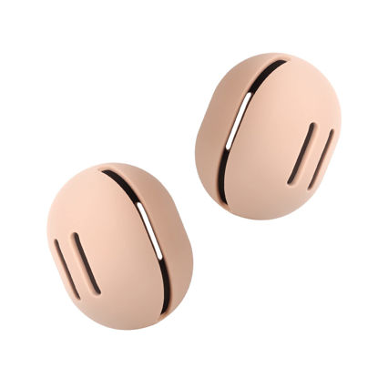 Picture of FERYES 2 PCS Makeup Sponge Holder - Shatterproof Eco-Friendly Silicone Beauty Make Up Blender Case for Travel - Khaki