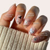Picture of Harry Potter™ x Glamnetic Press On Nails - Hogwarts™ | Semi-Transparent Multi Graphic Short Oval False Nails, Reusable Stick On Fake Nails with Glue | Salon Quality | 15 Sizes - 30 Nail Kit