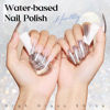 Picture of MIZHSE Quick Dry Glitter Nail Polish, Silver Nail Polish Air Dry Fast, 15ml High Glossy Sparkle Shiny Nail Pigment Chrome Nail Polish Nail Art Salon Manicure Home