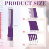 Picture of Leinuosen 3 Pack Carbon Lift Teasing Combs with Metal Prong, Hair Pick Comb for Women Hair Styling(Blue, Pink, Purple)