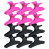 Picture of Ondder Black Hot Pink Butterfly Hair Claw Clips for Styling Sectioning Hair Styling Clips Makeup Hair Sectioning Clips Pro Hair Clamp Clips for Makeup Cutting Coloring Hair Accessories for Women Girls