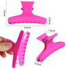 Picture of Ondder Black Hot Pink Butterfly Hair Claw Clips for Styling Sectioning Hair Styling Clips Makeup Hair Sectioning Clips Pro Hair Clamp Clips for Makeup Cutting Coloring Hair Accessories for Women Girls