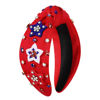 Picture of mokkia 4th of July Headband for Women American Flag Star Knotted Headbands Red White and Blue Rhinestone Crystal Top Knot Headbands Patriotic 4th of July Accessories Party Favors (American Star 6)