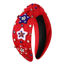 Picture of mokkia 4th of July Headband for Women American Flag Star Knotted Headbands Red White and Blue Rhinestone Crystal Top Knot Headbands Patriotic 4th of July Accessories Party Favors (American Star 6)