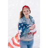 Picture of mokkia 4th of July Headband for Women American Flag Star Knotted Headbands Red White and Blue Rhinestone Crystal Top Knot Headbands Patriotic 4th of July Accessories Party Favors (American Star 6)