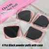 Picture of Ocim 4 Pack Triangle Makeup Puffs for Face Powder,Soft Velour Make up Powder Puff,Black