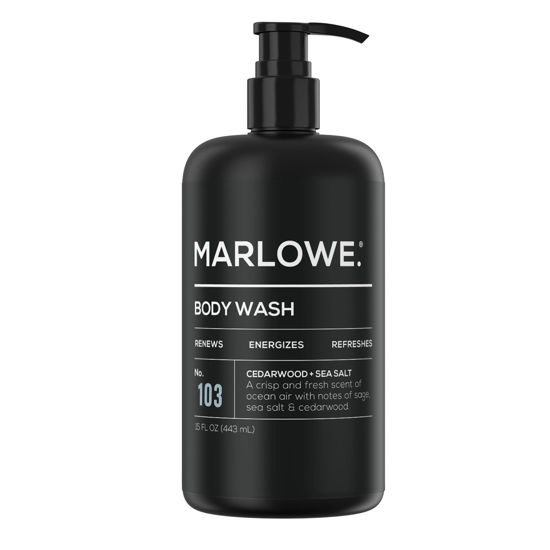 Picture of MARLOWE. No. 103 Mens Body Wash 15 Oz Pump, Energizing & Refreshing with Moisturizing Natural Aloe & Green Tea Extracts, Energetic, Fresh Cedarwood + Sea Salt Scent