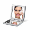 Picture of OMIRO Compact Mirror, Glitter PU 1X/3X Magnification, Ultra Portable for Purses (Silver)