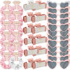 Picture of 36pcs Bridesmaid Scrunchies Proposal Gifts 4.1inch square Hair Claws Bachelorette Claw Clip Hair Clips heart sunglasses Girls Stuff Cute Hair Clips for Wedding Party Favors (36pcs White&Pink)