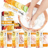 Picture of nbc BeautiLab Pedicure Kit Foot Soak Set: Bubble Salt, Sugar Scrub, Massage Mask, Massage Lotion in a Box, 4 Step Foot Spa Kit for Dry Feet,Tired Feet（3 Set Tropical Fruit)