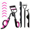 Picture of Docolor Eyelash Curler Kit, 4 in 1 Lash Curler Kit, eyelash comb eyelash extension tweezers eyebrow brush and comb with 6 Extra Replacement Refill Pads Eyelash Applicator Makeup Tool