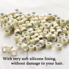 Picture of 2500pcs Hair Extentions Micro Rings Links Beads, 5mm Silicone Lined Beads for Human Hair Extensions Tool-Blonde