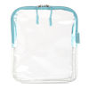 Picture of BORSALI TSA-Approved Quart-Sized Bag for Carry-On Travel - One (1) Quart Clear Toiletires, Cosmetic and 3-1-1 Liquids Toiletry Bag - Light Blue