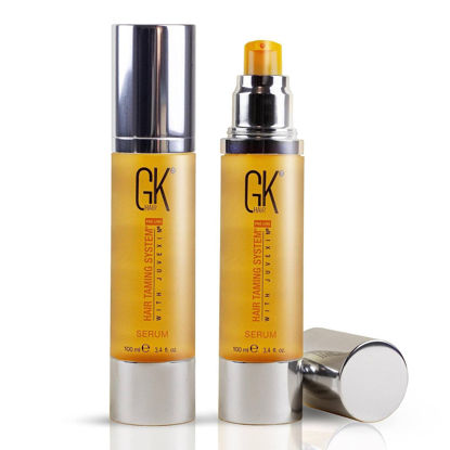 Picture of GK HAIR Global Keratin 100% Organic Argan Oil Anti Frizz Hair Serum Pack of 2 (3.4 Fl Oz/100ml) Styling Smoothing Strengthening Hydrating & Nourishing Heat Protection Shine For Frizzy Dry Damaged Hair