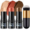 Picture of 3Pcs Contour Stick Makeup Kit, Shades with Highlighter Stick, Blush Stick and Bronzer Stick for Sculpt the Cheeks and Body, Long Lasting,Waterproof, Dewy & Matte Finish, MEDIUM (#09,12,15)