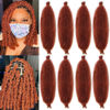 Picture of 8 Packs Copper Red Springy Afro Twist Crochet Hair 16 Inch Pre-Separated Spring Twist Hair Marley Crochet Braiding For Distressed Soft Locs Hair Extension For Women (8 Strands/Pack,350#)
