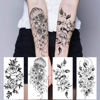 Picture of Bilizar 64 Sheets Long Lasting Flower Temporary Fake Tattoos For Women Arm Neck, Jellyfish Sunflower Moon Rose For Adults Girl, 3D Temp Realistic Snake Tatoo Stickers Serpent Peony Floral Kids