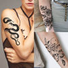 Picture of Bilizar 64 Sheets Long Lasting Flower Temporary Fake Tattoos For Women Arm Neck, Jellyfish Sunflower Moon Rose For Adults Girl, 3D Temp Realistic Snake Tatoo Stickers Serpent Peony Floral Kids