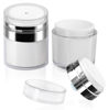 Picture of 2Pack 100ml Airless Pump Jar - 3.5 Oz Moisturizer Pump Dispenser, Travel Lotion Container Vacuum Bottle for Skin Care, Thick Moisturizer, Skincare Cream