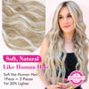 Picture of REECHO Blonde Hair Extensions, 20” One Piece Clip in Hair Extensions Thick Long Beach Wavy Natural Soft Synthetic Hairpieces for Women, Ash Blonde with Highlights