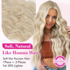 Picture of REECHO Blonde Hair Extensions, 20” Single Piece Clip in Hair Extensions Thick Long Beach Wavy Natural Soft Synthetic Hairpieces for Women, Cool Light Blonde