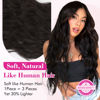 Picture of REECHO Clip in Hair Extensions, 20” One Piece Hair Extension Clip in Wefts Long Thick Beach Wavy Natural Soft Synthetic Hairpieces for Women, Black Brown