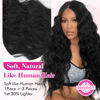 Picture of REECHO Black Hair Extensions, 20” Single Piece Clip in Hair Extensions Thick Long Beach Wavy Natural Soft Synthetic Hairpieces for Women, Natural Black