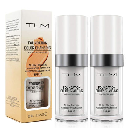 Picture of ReviGLam TLM Colour Changing Liquid Foundation Hides Wrinkles & Lines, BB Cream Makeup Base Concealer Cover Moisturizing Fluid for all Skin Tone SPF15, Pack of 2
