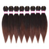Picture of Pre Stretched Braiding Hair 12 Inch 8 Packs Ombre Short Braiding Hair Crochet Braids Natural Easy Braid Hot Water Setting Professional Synthetic Hair Extensions Soft Yaki Straight Texture (#1B/30)