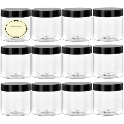 Picture of 36 Pack 4 Oz Plastic Container Jars with Lids and Labels BPA Free, TUZAZO Empty Round Clear Cosmetic Containers Plastic Slime Jars for Lotion, Cream, Ointments, Body Butter, Travel Storage (36)