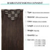Picture of DOORES Clip in Hair Extensions Human Hair Light Dark Brown 14 Inch 120g 7pcs Real Human Hair Extensions Clip in Natural Hair Straight Remy Weft Hair