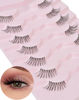 Picture of Half Lashes Natural Lashes Wispy Lashes Corner Lashes 3/4 False Eyelashes Natural Half Eyelashes Clear Band Lashes W07