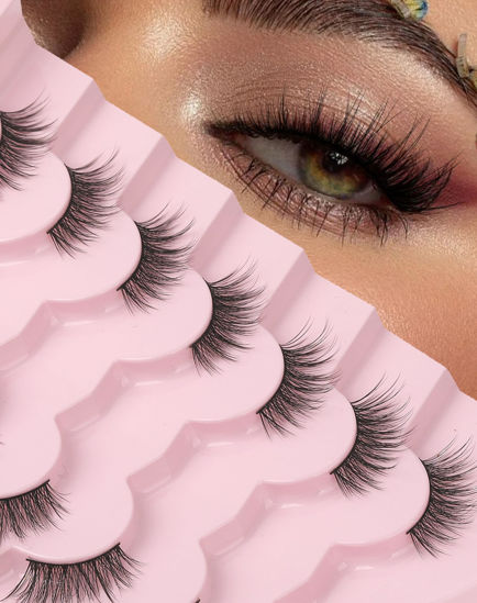 Picture of Half Lashes Natural Lashes Wispy Lashes Corner Lashes 3/4 False Eyelashes Natural Half Eyelashes W19