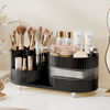 Picture of Rotating Makeup Organizer for Vanity with Brush Holder and Drawer, 3 Layer Cosmetic Makeup Storage, Large Makeup Skincare Organizer, Countertop Makeup Perfume Organizer, Lotions Display Case (Black)