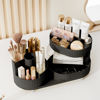 Picture of Rotating Makeup Organizer for Vanity with Brush Holder and Drawer, 3 Layer Cosmetic Makeup Storage, Large Makeup Skincare Organizer, Countertop Makeup Perfume Organizer, Lotions Display Case (Black)