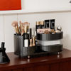 Picture of Rotating Makeup Organizer for Vanity with Brush Holder and Drawer, 3 Layer Cosmetic Makeup Storage, Large Makeup Skincare Organizer, Countertop Makeup Perfume Organizer, Lotions Display Case (Black)
