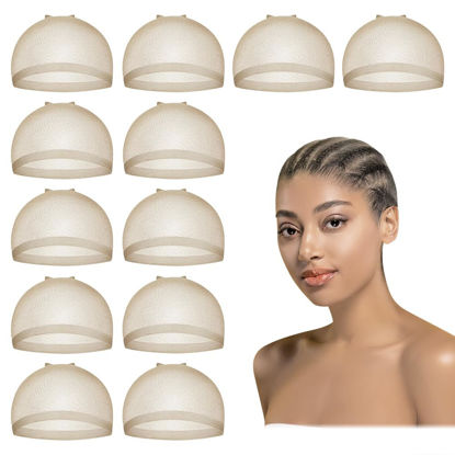 Picture of Dreamlover HD Wig Cap for Lace Front Wig, Bald Cap for Woman, HD Cap for Wig, Stocking Caps for Wigs, HD Light Brown Wig Cap, 12 Pieces