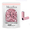 Picture of MelodySusie 120 Pcs Nail Drill Bits Small Sanding Bands for 3.1mm Mandrel Bit, 180 Fine Grit Nail File for Acrylic Nails Gel Manicures and Pedicure, Pink (Only Sanding Bands)