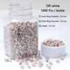 Picture of NIACONN 1000pcs Microlink Beads 5mm Silicone Lined Hair Tinsel Beads Micro Link Rings for Hair Extension - Off-White