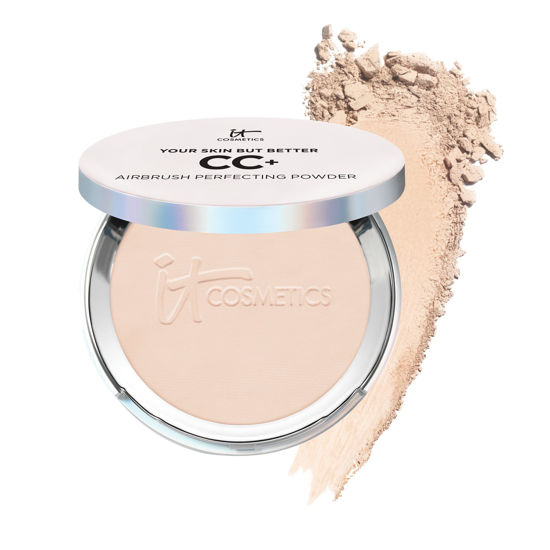 Picture of IT Cosmetics CC+ Airbrush Perfecting Powder Foundation - Buildable Full Coverage Of Pores & Dark Spots - Hydrating Face Makeup with Hydrolyzed Collagen & Niacinamide - Fair - 0.33 Oz
