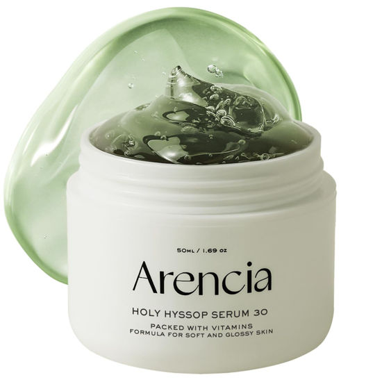 Picture of Glow Hyssop Overnight Face Mask Serum - hydrating & Anti-Aging Serum for younger looking Korean Glass Skin, 30% Vitamin A, C, E, 10% Niacinamide, Peptide