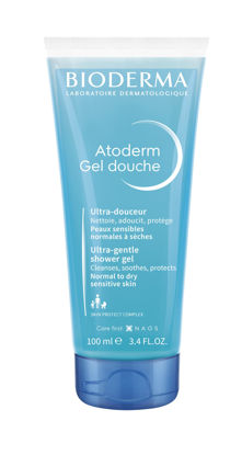 Picture of Bioderma Atoderm - Shower Gel - Moisturizing Body and Face Wash - for Family with Normal to Dry Sensitive Skin, 3.33 Fl Oz, (Pack of 1)