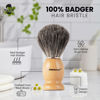 Picture of Perfecto 100% Original Pure Badger Shaving Brush, Engineered for The Best Fathers Day Gift. All Methods, Safety Razor, Double Edge Razor, Straight Razor, Shaving Razor, Gift for Dad Badger Brush.