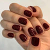 Picture of GLAMERMAID Press on Nail Extra Short Squoval, Valentine's Day Handmade Gothic Burgundy Jelly Gel Glue on Nail, 24Pcs Glossy Round Reusable UV Finish Fake Nail Acrylic False Nail Manicure Kit for Women