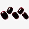 Picture of GLAMERMAID Press on Nail Extra Short Squoval, Valentine's Day Handmade Gothic Burgundy Jelly Gel Glue on Nail, 24Pcs Glossy Round Reusable UV Finish Fake Nail Acrylic False Nail Manicure Kit for Women