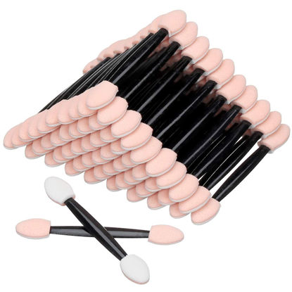 Picture of Akstore Disposable Dual Sides Eye Shadow Sponge Applicator Eyeshadow Brushes Makeup Brush (30PCS-Black)