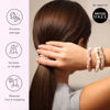 Picture of SILKIE x4 Set 100% Pure Mulberry Silk Black Brown Chocolate Pink Nude Neutral Skinny Scrunchies Travel Pouch Everyday Hair Ties Elastics Hair Care Ponytail Holder No Damage (Champagne)