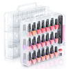 Picture of Beloving 2pcs Nail Polish Organizer, Portable 48 Bottles Clear Nail Polish Holder with Adjustable Divider, Gel Nail Polish Storage Double Side Nail Polish Organizer Case for Nail Tech